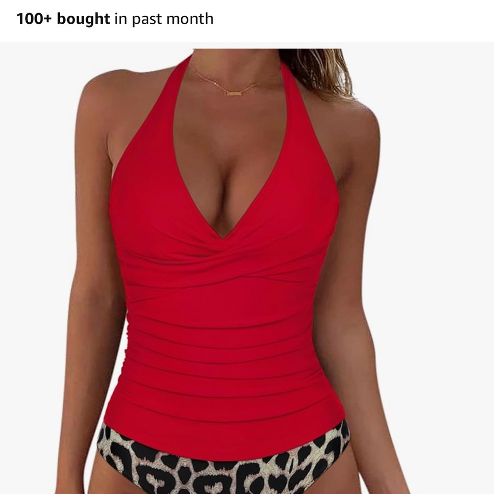 Brand new red/leopard bathing suit.